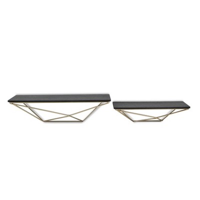 Cheung's Everly Set of 2 Modern Floating Shelves - Black