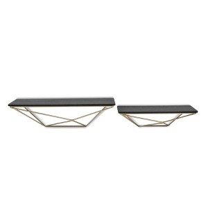Cheung's Everly Set of 2 Modern Floating Shelves - Black - 1 of 1