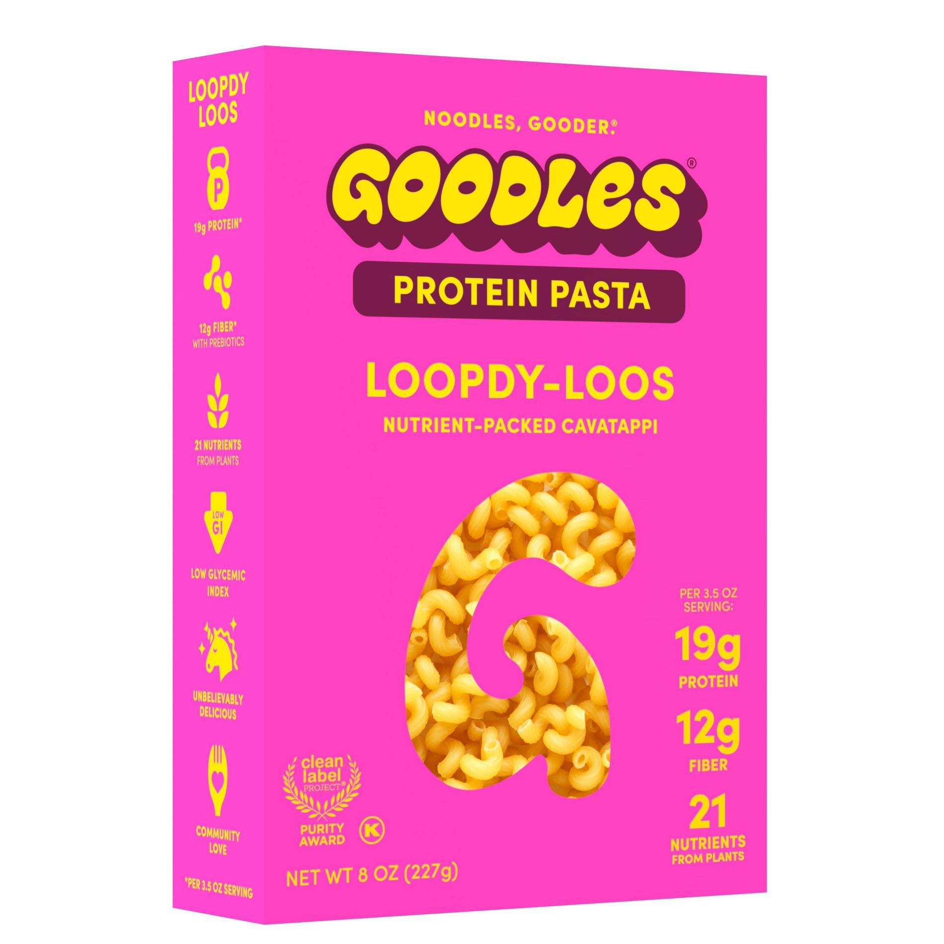 Goodles Protein Pasta Loopdy-Loos - 8 oz: Added Prebiotics, 0 Grams Saturated Fat