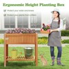 Tangkula Garden Bed Natural Solid Wood Growing Planter with Protective Liner, Elevated Planting Stand for Backyard - 4 of 4