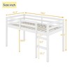 NicBex Twin/Full Size Loft Bed,Rubber Wood Loft Bed Frame with Ladder and Guardrail,Bed Frame for Adults,Kids,Box Spring Not Required - 3 of 4