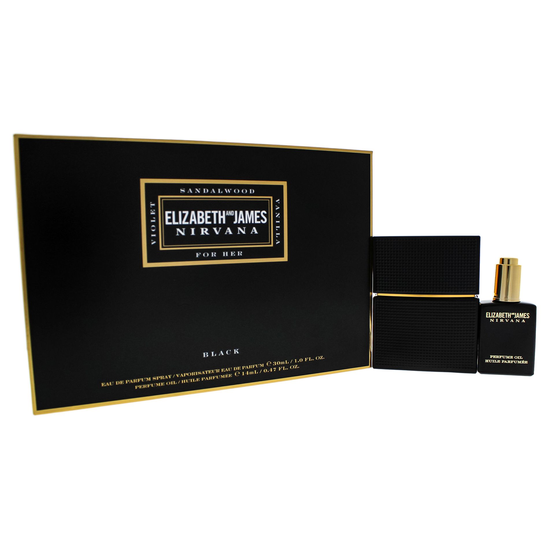 Nirvana Black by Elizabeth and James for Women - 2 Pc Gift Set 1oz EDP Spray, 0.5oz Perfumed Oil