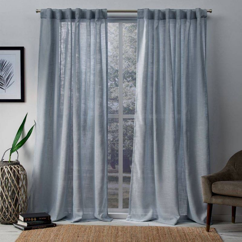  Set Of 2 Bella Sheer Hidden Tab Top Curtain Panels - Exclusive Home, 1 of 6