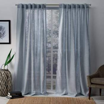  Set Of 2 Bella Sheer Hidden Tab Top Curtain Panels - Exclusive Home