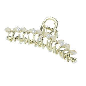 Unique Bargains Women's Faux Crystal Bling Bow Tie Hair Clips and Pins Gold Tone 1 Pc - 1 of 4