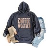 Coffee Weather Block Distressed - Women's Graphic Hoodie - 3 of 4