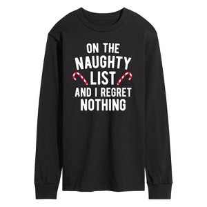 Men's - Instant Message - On the Naughty List I Regret Nothing Long Sleeve Graphic T-Shirt - 1 of 4