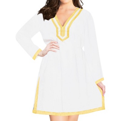 LA LEELA Women's Summer Bathing Suit Cover-up Vacation Beachwear Mini Swim Suit Loose Beach Dress Short Wrap Dress