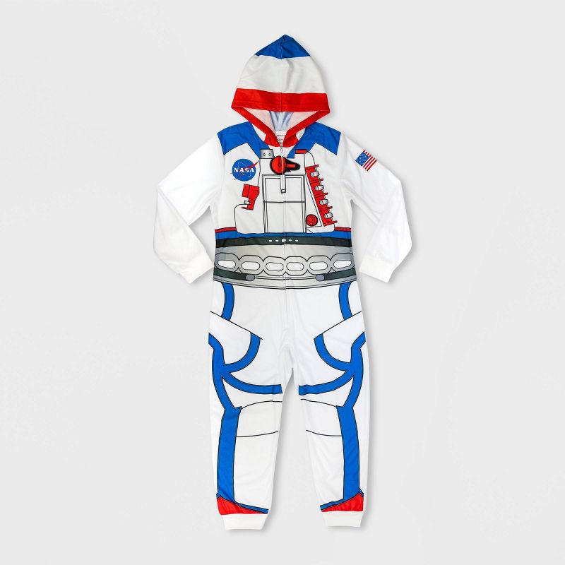 Boys' NASA Astronaut Hooded Union Suit - White, 1 of 4
