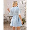 Women's Floral Dress Casual Short Sleeve Sundress Swing A Line Maxi Dresses - 2 of 4