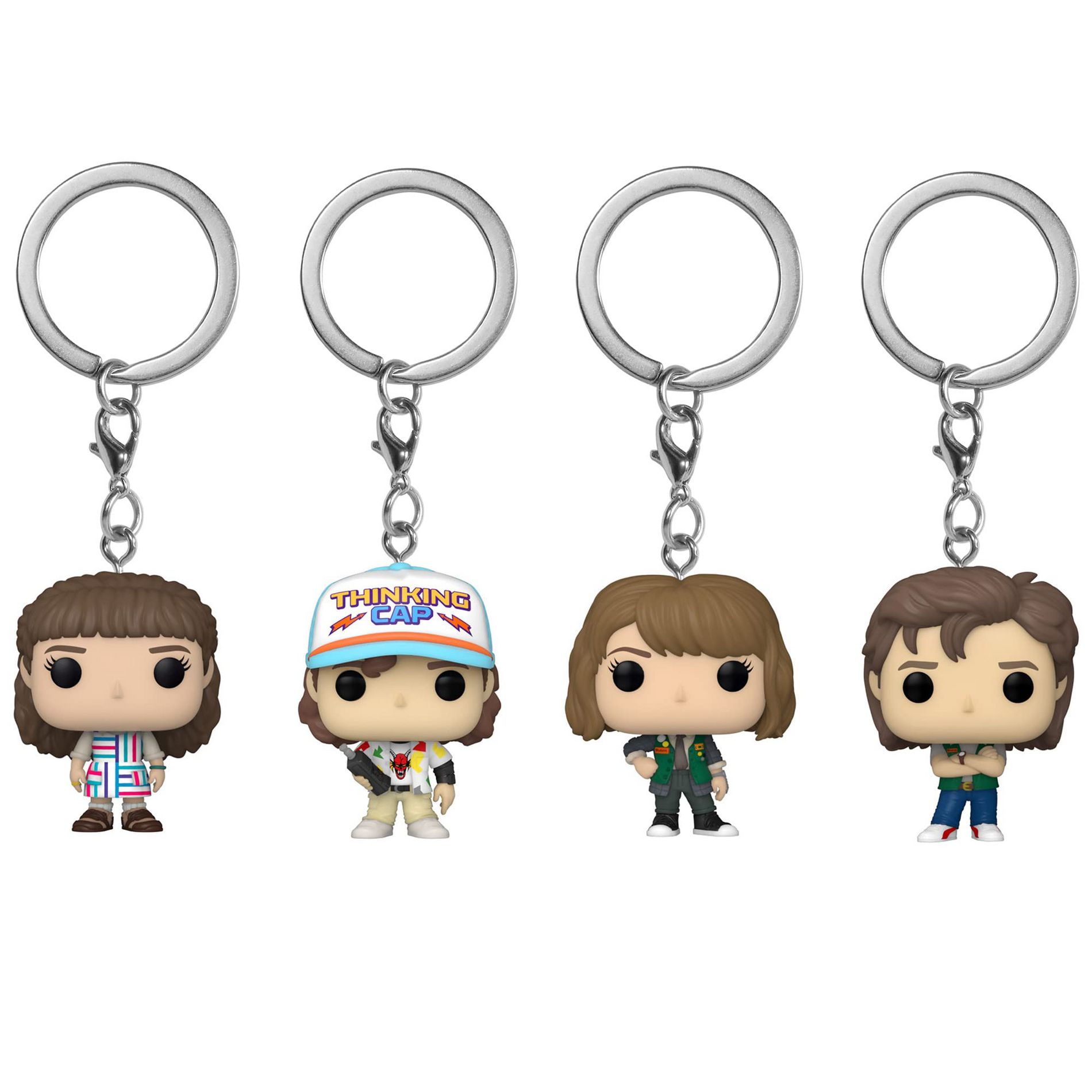 Funko Pop! Keychain: Stranger Things Season 4 Collectors Set - 4 Keychains: Eleven, Dustin, Robin, Steve