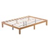 Queen Bed Frame Natural Wood Platform Bed with Wooden Slats Support, 12-inch Underbed Space for Storage, Noise-Free Design, Easy Assembly - 2 of 4