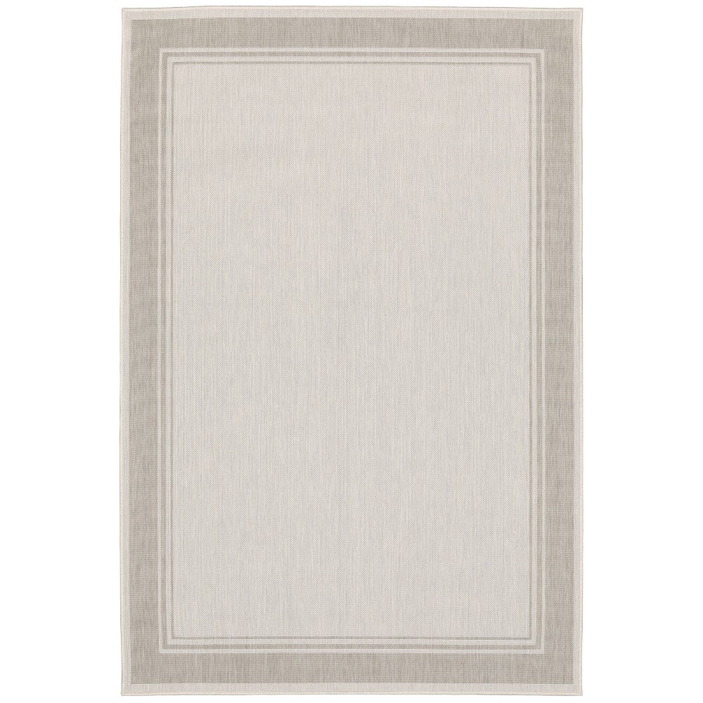 Photos - Area Rug 3'3"x5' Paloma Simple Border Patio Rug Ivory/Gray - Captiv8e Designs