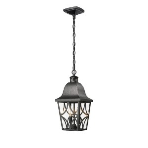 Maggift Outdoor Wall Lights Chandelier Lampshade, Light Fixture Waterproof for Porch Foyer Doorway Front Door, Black, 7.5"*7.5"*18.25" - 1 of 4