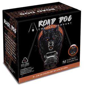 Road Dog Coffee Company, Black Dog Coffee, K-Cup Single Serve Pods - 1 of 4
