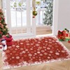 Machine Washable Christmas Area Rugs for Living Room Bedroom, Xmas Snowflake Print Floor Carpet for Dining Room Kitchen - 3 of 4