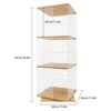 YIYIBYUS 3 Tier Clear Floor Standing Acrylic Bookshelf, Display Cube Book Storage Shelf - 4 of 4