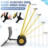 Snow Shovel with Wheels,29.1" W x 19.3" H Heavy Duty Snow Pusher for Driveway,Ergonomic Snow Pusher Shovel with Snow Removal Adjustable Angle - 4 of 4