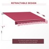 Vynxaria Retractable Awning - 10' x 8' Patio Sunshade with Manual Crank Handle - Wine Red - 4 of 4