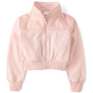 The Children's Place Girls Long Sleeve Contrast Microfleece Zip Up Jacket - 1 of 4