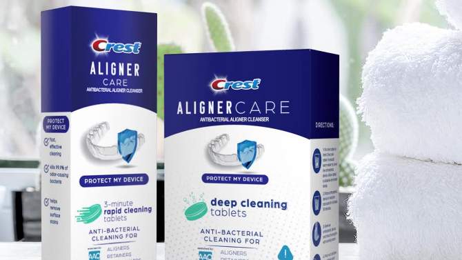 Crest Aligner Care Rapid Cleaning Tablets for Aligners, Retainers, Mouthguards - 60ct, 2 of 11, play video