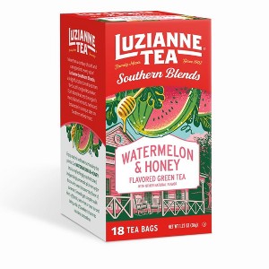 Luzianne Southern Blends Watermelon & Honey Flavored Herbal Tea Bags, 18ct Box (Pack of 1) - 1 of 4