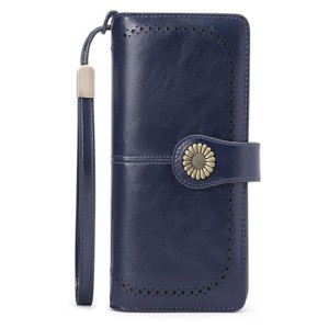 Women’s Wallet Leather Wristlet – RFID Blocking Large Capacity Credit Card Holder with Zipper Pocket, Multiple Compartments & Phone Slot - 1 of 4