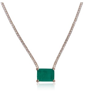 Jewels by Sunaina - RECTANGLE Green Tennis Choker - 1 of 4