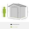 7' x 4' Outdoor Storage Shed, Garden Tool House w/ Foundation Kit Vents & Sliding Doors for Backyard Patio - 3 of 4