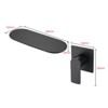 DOMETOUR Wall Mount Bathtub Faucet Matte Black Single Handle Modern Bathroom Sink Faucet with Rough in Valve High Flow Filler Waterfall Tub Spout - 2 of 4
