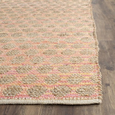 Handmade Flat Woven Orange and Natural Cotton Area Rug 6' x 9'