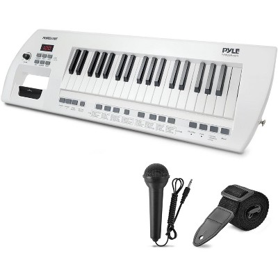 Pyle Digital Musical Karaoke Keyboard - Portable Electronic Piano Keyboard & Wired Microphone (37 Keys)