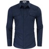 Men's Cowboy Shirt Western Floral Embroidered Casual Button Down Long Sleeve Shirts with Pockets - 4 of 4
