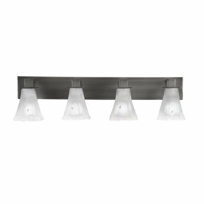 Toltec Lighting Apollo 4 - Light Vanity in  Graphite with 5.5" Fluted Frosted Crystal Shade