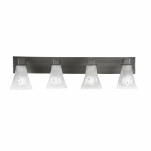 Toltec Lighting Apollo 4 - Light Vanity in  Graphite with 5.5" Fluted Frosted Crystal Shade - 1 of 1