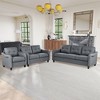 GDFStudio McLarnan Contemporary 3 Piece Fabric Tufted  Sofa Set - 2 of 4