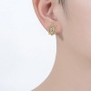 Guili 14K Gold Plated Cubic Zirconia Floral Stud Earrings, a Sparkling Jewelry Piece that Adds Elegance and Style to Any Outfit or Occasion - 3 of 3