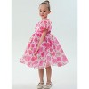 2Bunnies Girls' Organza Puff Sleeve Floral Babydoll Fit & Flare Dress - image 3 of 4