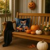 Tramull Halloween Throw Pillow, 14x14 Inch Indoor Outdoor Decorative Pet Theme Pillow - 2 of 4