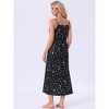 cheibear Women's Sleeveless Spaghetti Strap Midi Cami Tank Sleepdress - 4 of 4