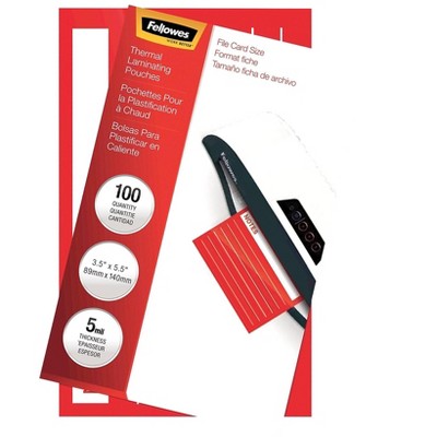 Fellowes Thermal Pouches Index Card 100/Pack 52017