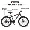 Whisen 24 Inch Mountain Bike Boys Girls, Steel Frame, Shimano 21 Speed Mountain Bicycle with Daul Disc Brakes - 2 of 4