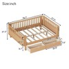 Kumasinova Twin/Full Size Bed Frame for Kids,Wood Low Profile Platform Bed with 2 Storage Drawers,Safety Rails for Bedroom,No Box Spring Needed - 3 of 4