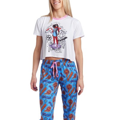 Marvel Womens Pullover Graphic T-Shirt & Jogger jogger blue / White X-Small