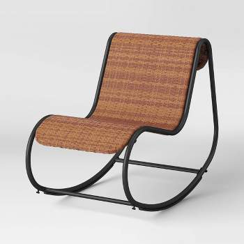Wexler Wicker Outdoor Patio Chair, Rocking Chair, Accent Chair Black - Threshold™