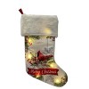 Season's Designs 19" Red Cardinal on Tree Branch Christmas Stocking with LED Lights Battery Operated, Multicolored Indoor Decor, Requires 2 AA - 4 of 4