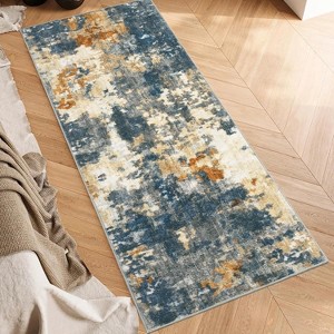 Washable Area Rug, Neutral Modern Low Pile Carpet, Non Slip Farmhouse Rug for Living Room, Bedroom, Office - 1 of 4