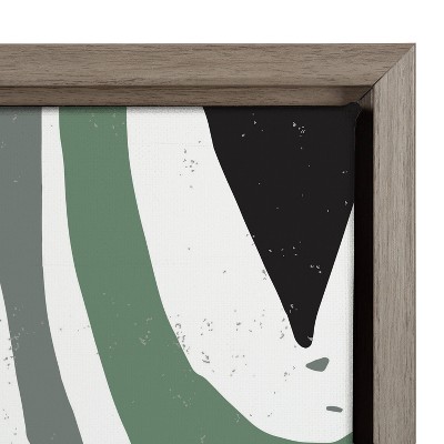 Sylvie 33" x 34" Green and Gray Abstract Canvas Print