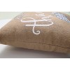 18.5"x18.5" Indoor Thanksgiving Give Thanks Square Throw Pillow - Pillow Perfect: Appliqued & Embroidered, Rustic Jute - 3 of 4
