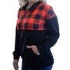 Women's Buffalo Plaid Zip Up Pullover - Shirley Stone - 2 of 3
